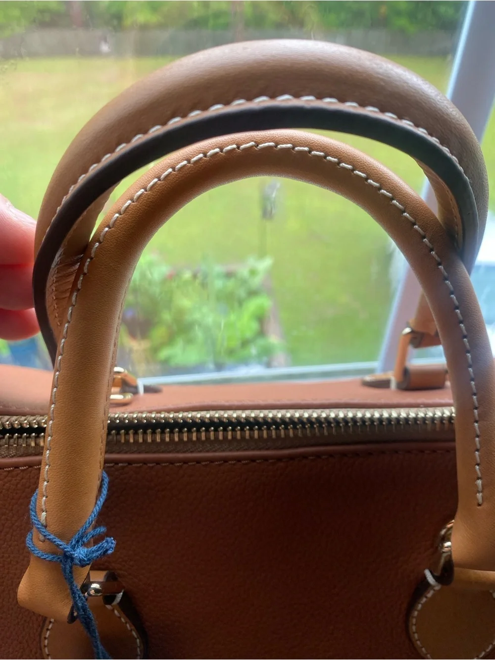 Dooney & Bourke Caramel Tan Pebble Leather Sorrento 20 with Gold Hardware